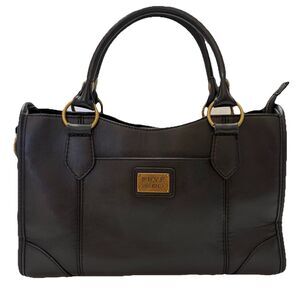 Frye and Co. Black Vegan Faux Leather Core Satchel Handbag Purse